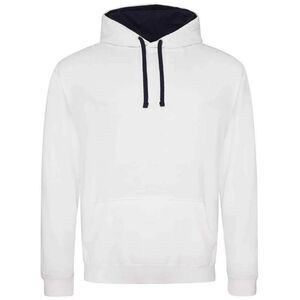 Awdis Womens/Ladies Varsity Hoodie / Arctic White/French Navy
